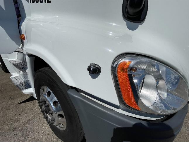 Camera on side of semi truck