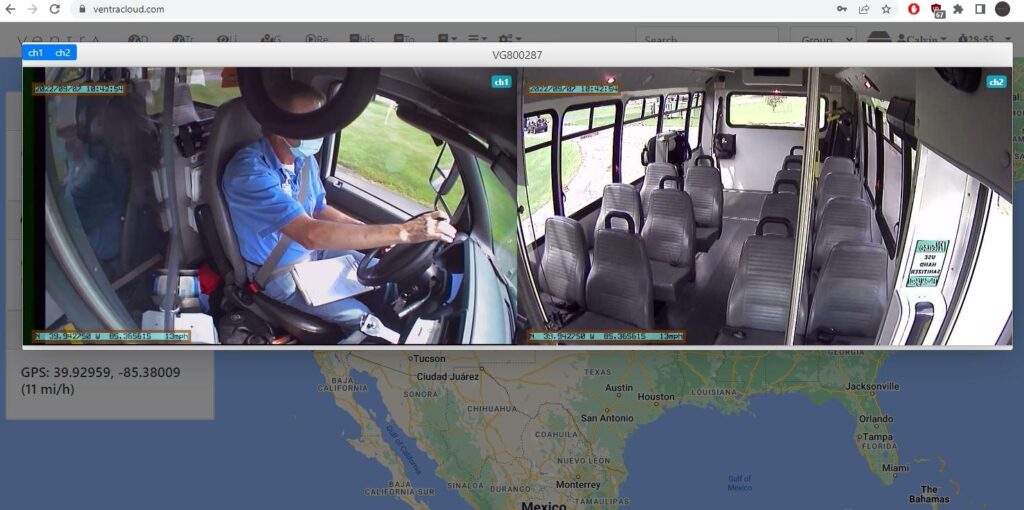 Mass transit shuttle bus with onboard video telematics
