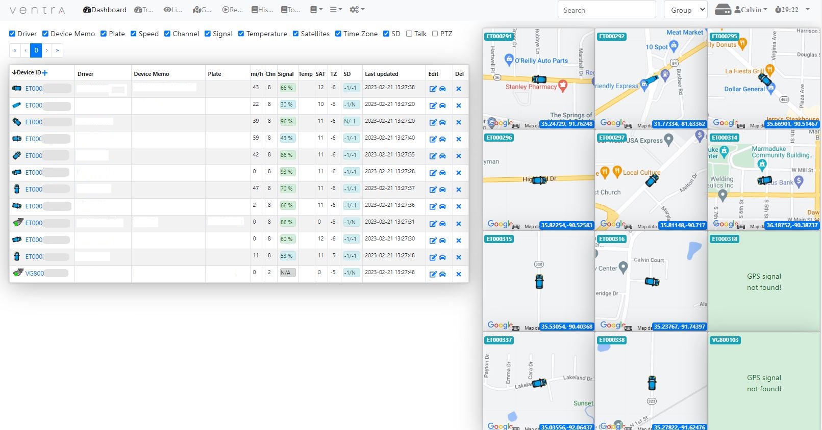 GPS location - list view